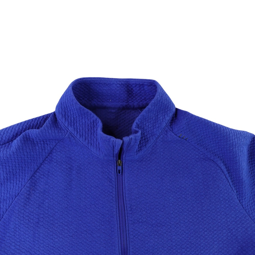 Lululemon At Ease Half Zip Pullover Mens XL Blue Textured Knit Sweater LM3DPXS
